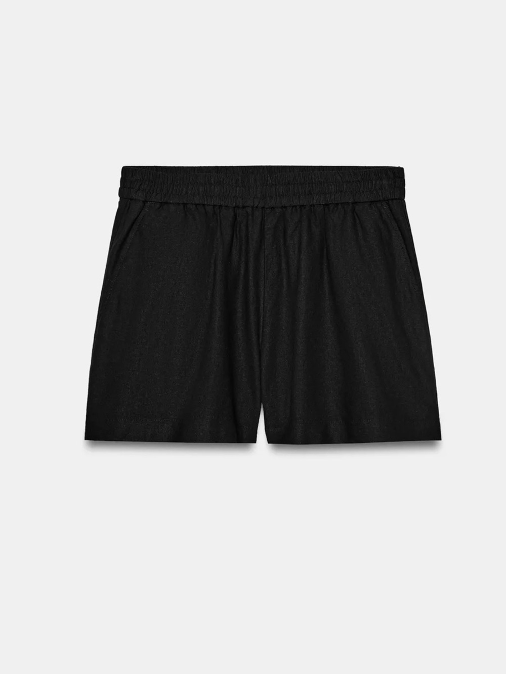 Zara Black Linen-Blend Shorts